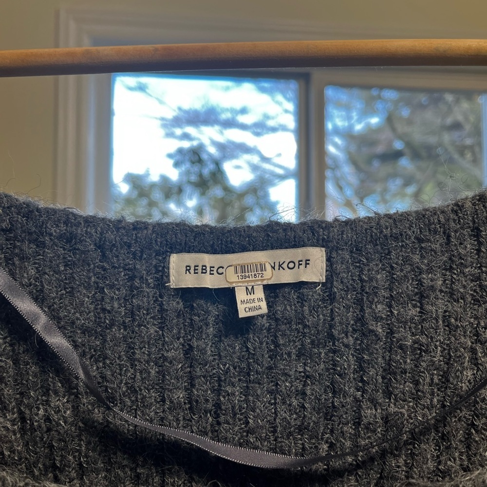 Rebecca Minkoff Grey Wool Puff Sleeve Pixi Sweater - Picture 7 of 15